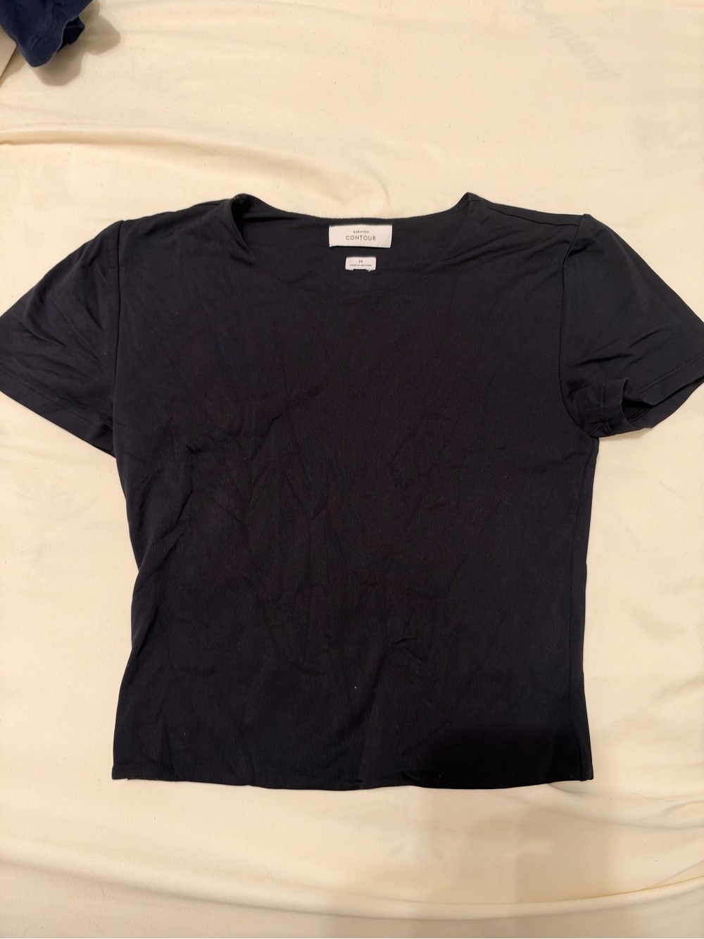 Aritzia Women's Black Short Sleeve Crewneck Top